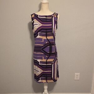 ANTONIO MELANI Silk Purple Sheath Midi Dress